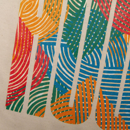 Afro House Colours Front Print - Tshirt - Natural