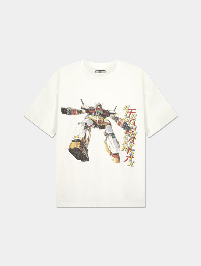 ANIME ROBOT MOCKNECK WHITE T-SHIRT