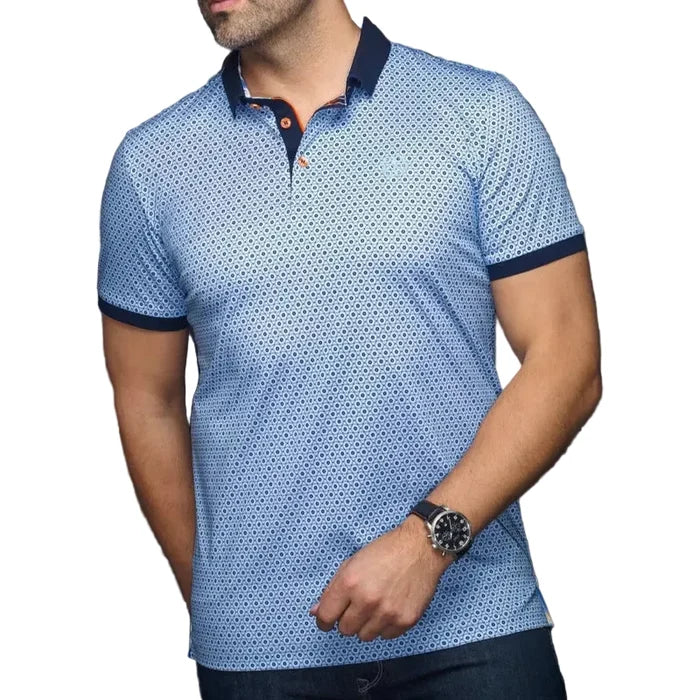 Au Noir Men's Asher Polo - Light Blue