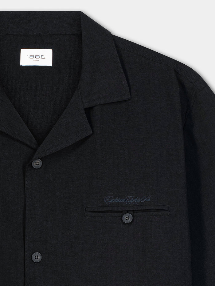 BLACK LINEN SHIRT