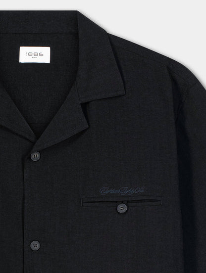 BLACK LINEN SHIRT