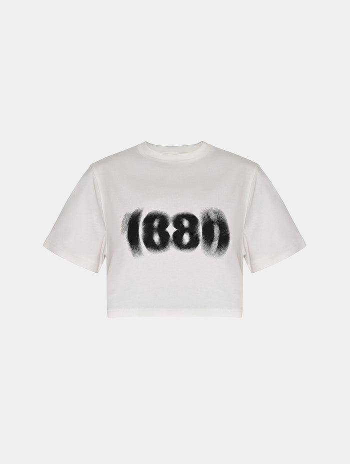BLURED 1886 CROPPED TEE - WHITE