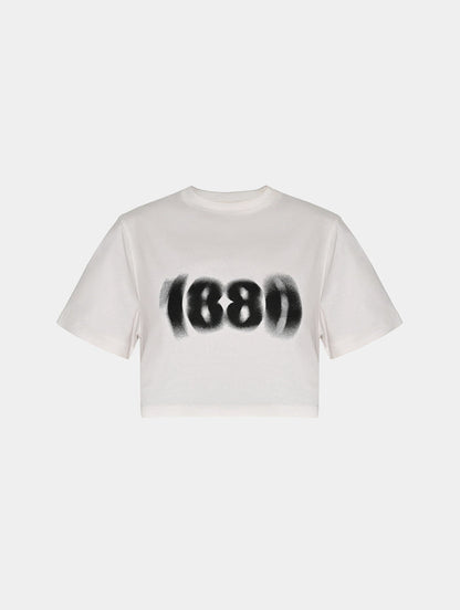 BLURED 1886 CROPPED TEE - WHITE