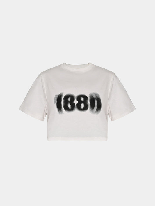 BLURED 1886 CROPPED TEE - WHITE