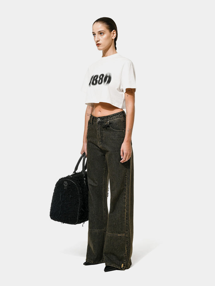 BLURED 1886 CROPPED TEE - WHITE