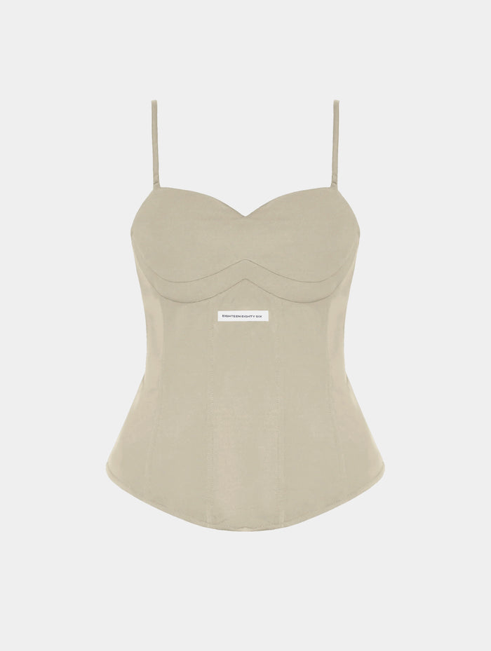 BUSTIER STYLE CORSET TOP - BEIGE