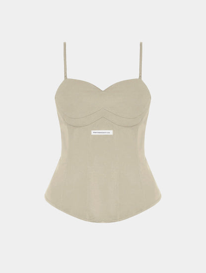 BUSTIER STYLE CORSET TOP - BEIGE