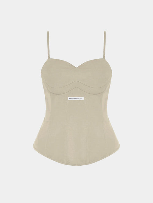 BUSTIER STYLE CORSET TOP - BEIGE