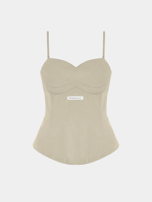 BUSTIER STYLE CORSET TOP - BEIGE