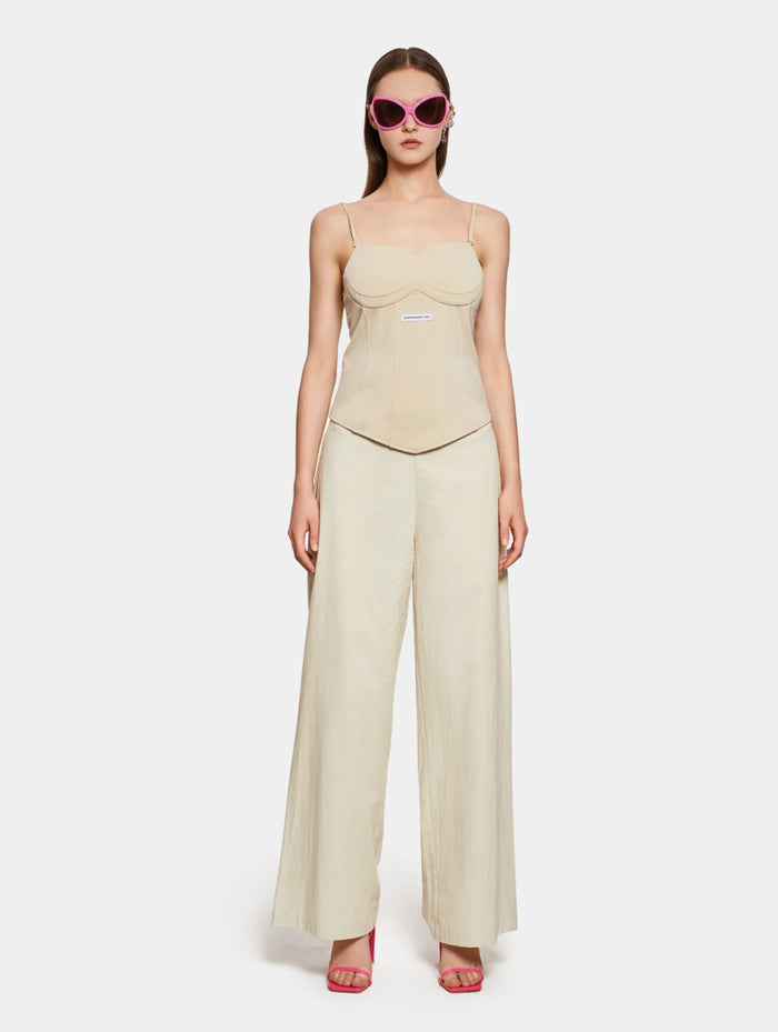 BUSTIER STYLE CORSET TOP - BEIGE