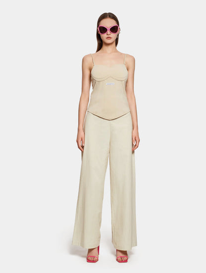 BUSTIER STYLE CORSET TOP - BEIGE