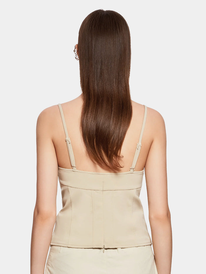 BUSTIER STYLE CORSET TOP - BEIGE