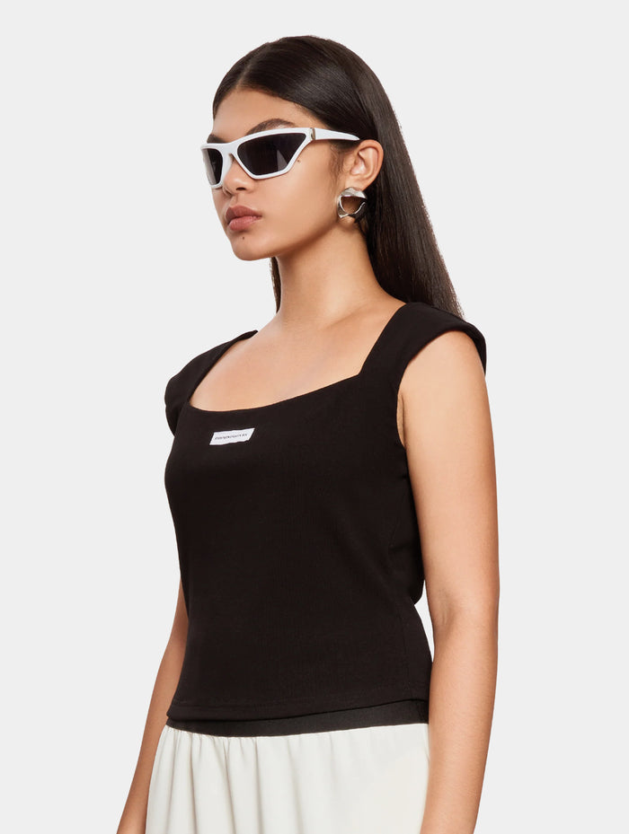 BUSTIER STYLE TANK TOP - BLACK