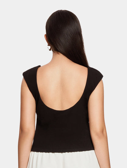 BUSTIER STYLE TANK TOP - BLACK