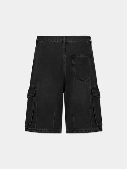 CARGO DENIM SHORTS