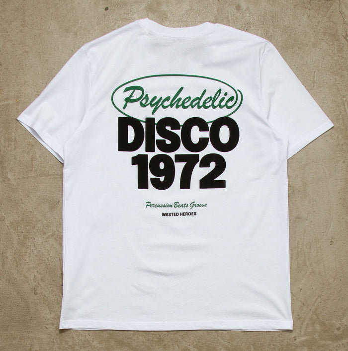 Circle Psychedelic Disco 1972 Back Print - Tshirt -White