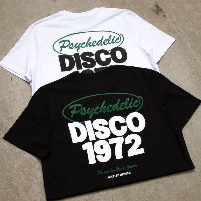 Circle Psychedelic Disco 1972 Back Print - Tshirt -White