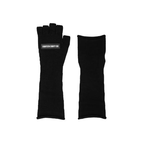 classic asymmetrical gloves black