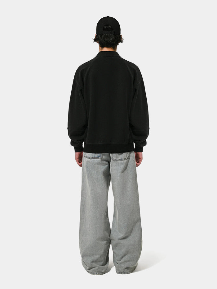 CLASSIC POLO SWEATSHIRT  - BLACK