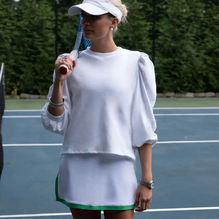 Club & Court Poppy Top - White