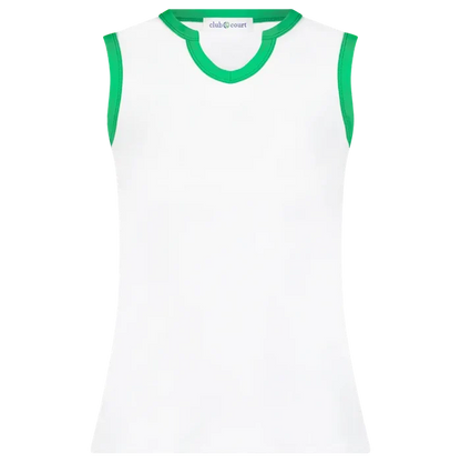 Club & Court Stacy Tank - White/Green