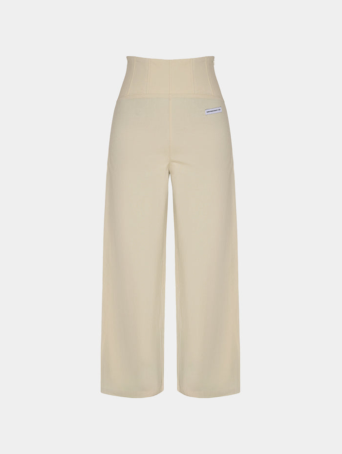 CORSET STYLE PANTS - BEIGE