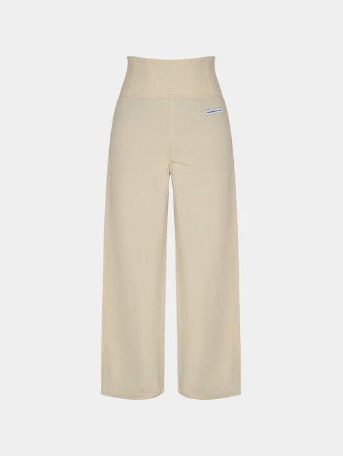 CORSET STYLE PANTS - BEIGE