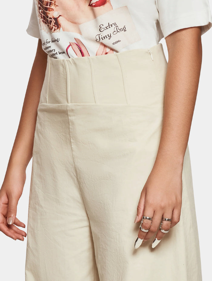 CORSET STYLE PANTS - BEIGE