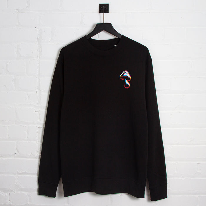 Crest Doodle Shroom - Sweatshirt - Black