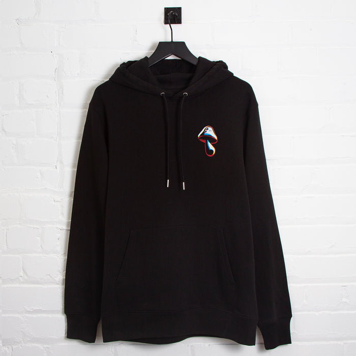 Crest Shroom Doodle - Pullover Hood - Black