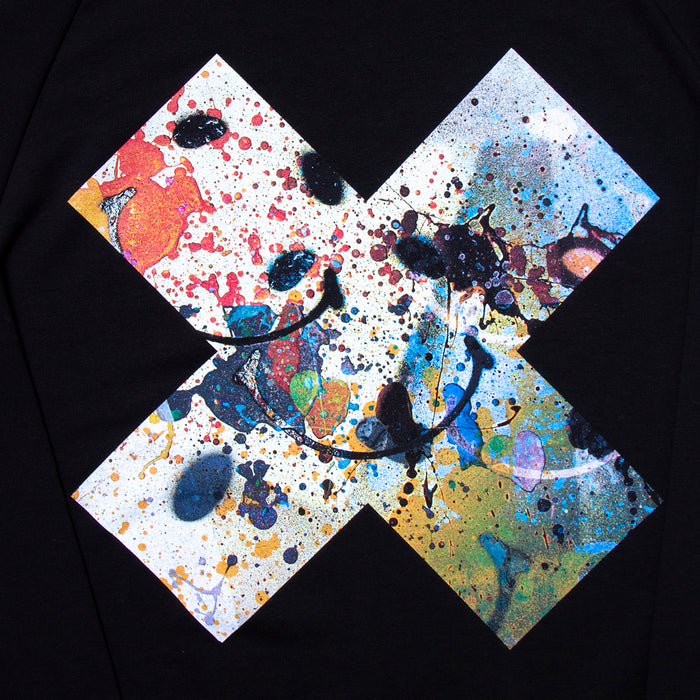 Crest Smiley 1 X Imprint  - Pullover Hood - Black