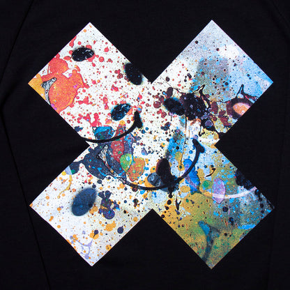 Crest Smiley 1 X Imprint  - Pullover Hood - Black