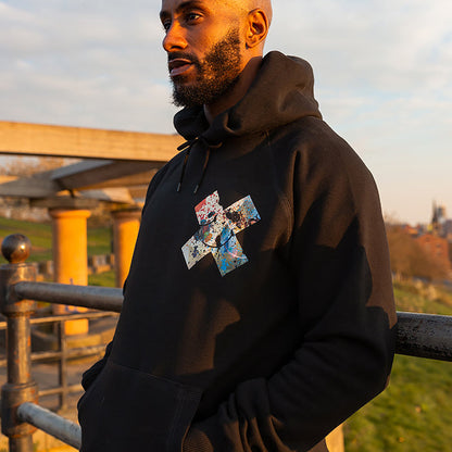 Crest Smiley 1 X Imprint  - Pullover Hood - Black
