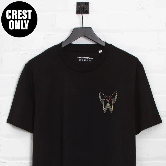 Crest Trails Origami Butterfly Print - Tshirt - Black