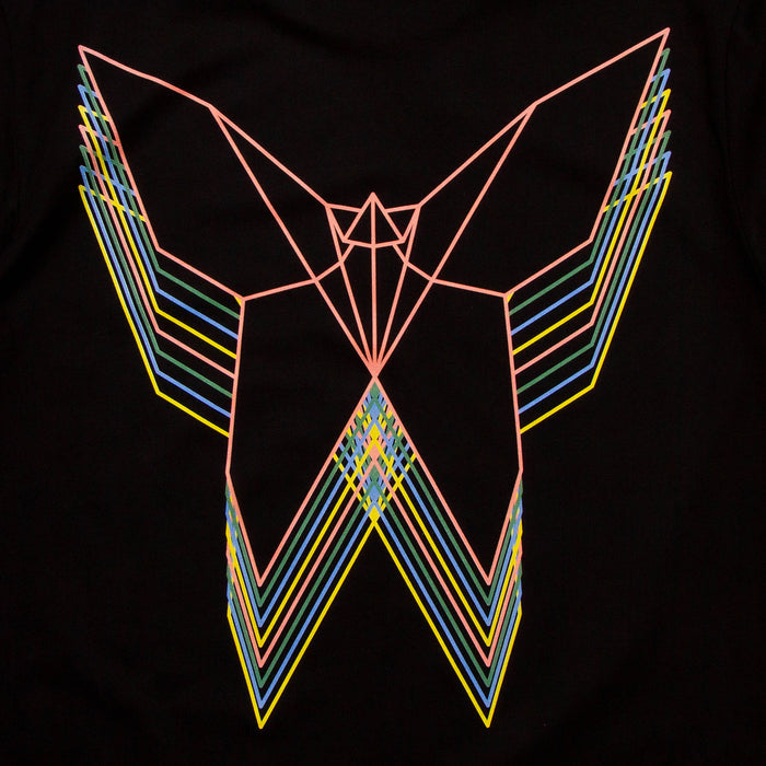 Crest Trails Origami Butterfly Print - Tshirt - Black