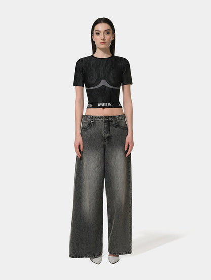CROP TOP- BLACK