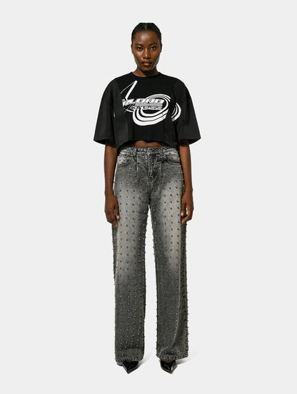 DECONSTRUCTED MOTO TEE - BLACK