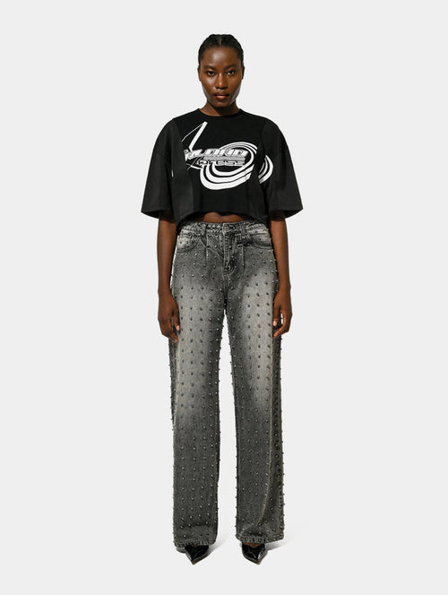 DECONSTRUCTED MOTO TEE - BLACK