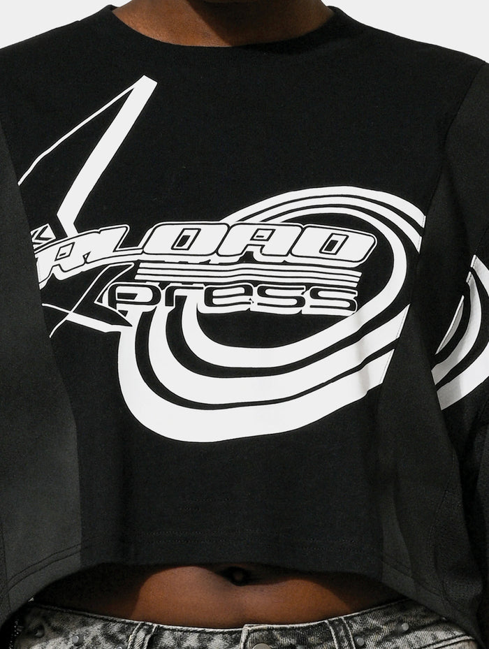DECONSTRUCTED MOTO TEE - BLACK