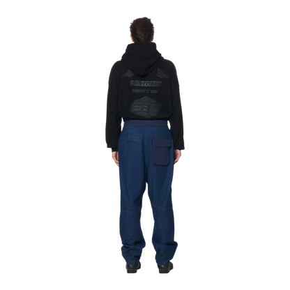 DENIM CARGO PANTS - BLUE