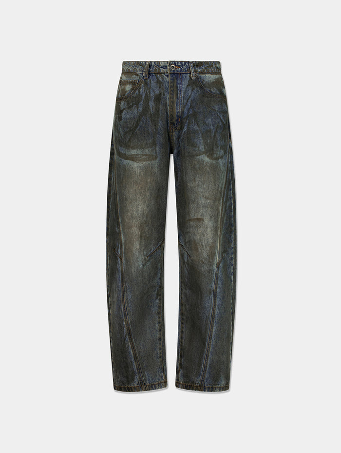 DIRTY WASHED DIAGONAL DENIM