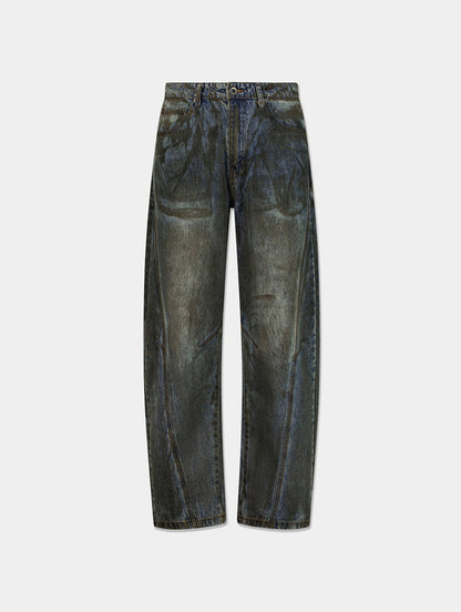DIRTY WASHED DIAGONAL DENIM