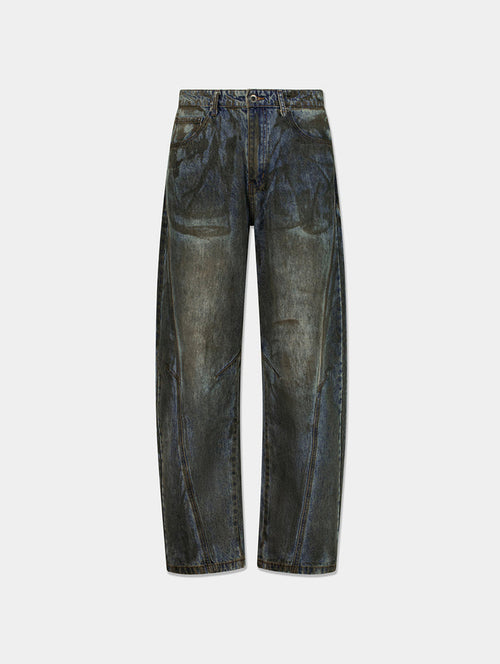 DIRTY WASHED DIAGONAL DENIM