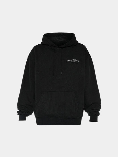 DOUBLE FACED HOODIE - BLACK