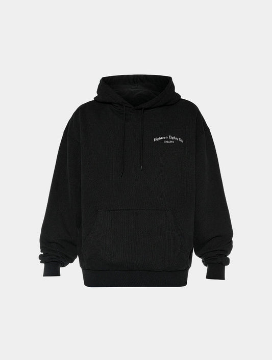 DOUBLE FACED HOODIE - BLACK