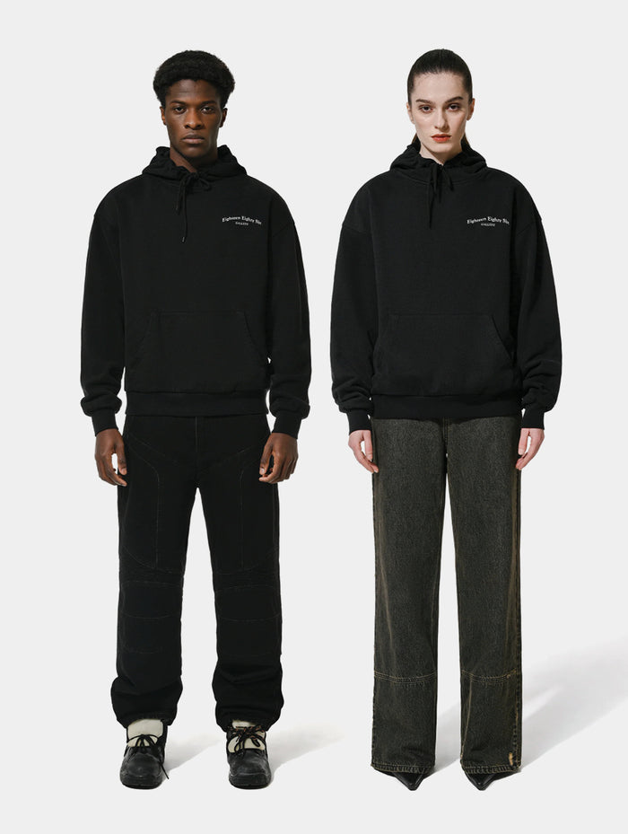 DOUBLE FACED HOODIE - BLACK