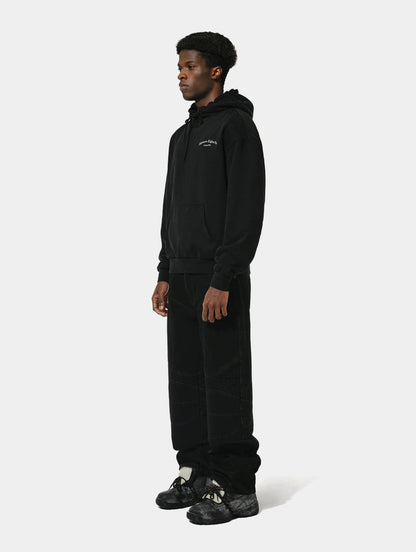 DOUBLE FACED HOODIE - BLACK