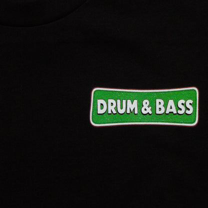 Drumstick & Bass Back Print - Tshirt - Black