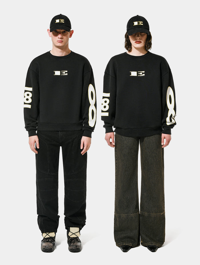 “E” SWEATSHIRT - BLACK