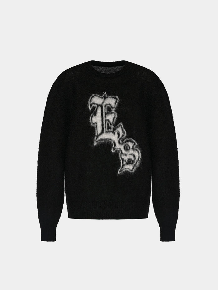 EES BRUSHED MOHAIR SWEATER - BLACK